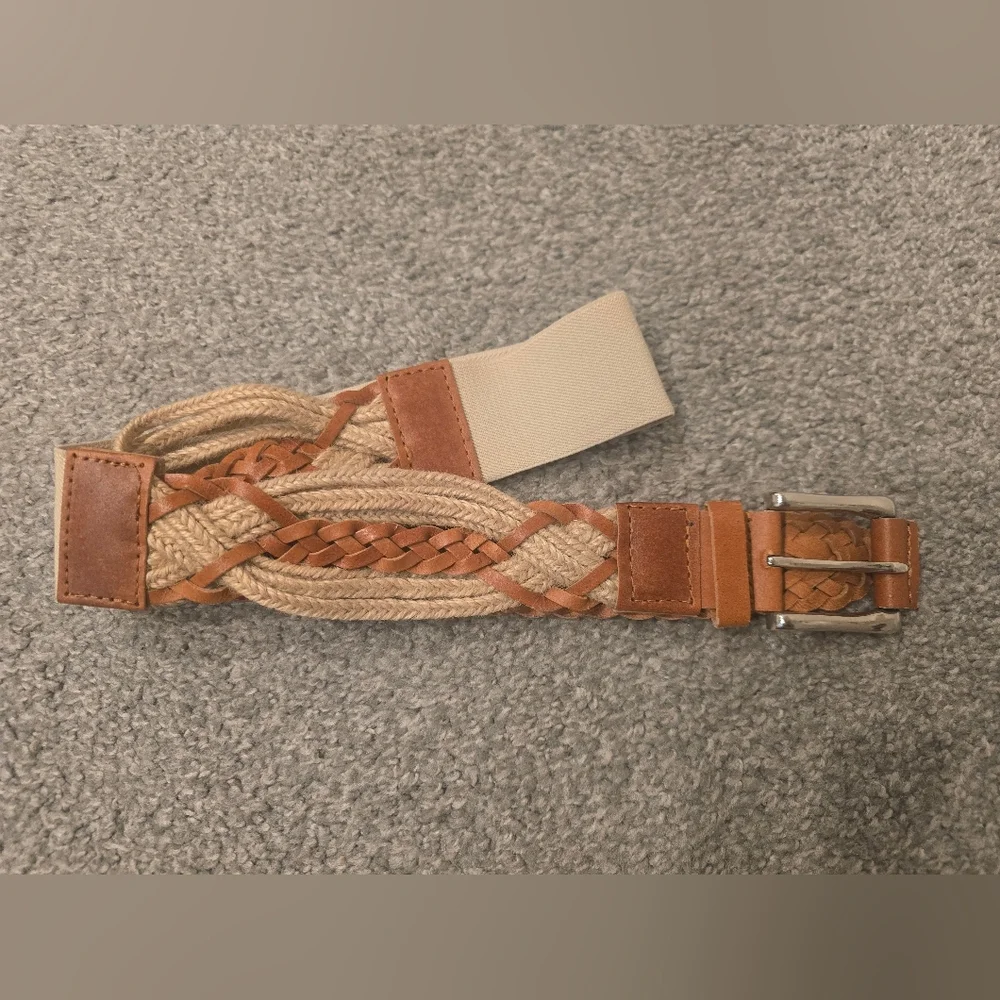 Boho Tan Rope Belt Y2K 80's Vibes Stretchy Band Statement Cottagecore